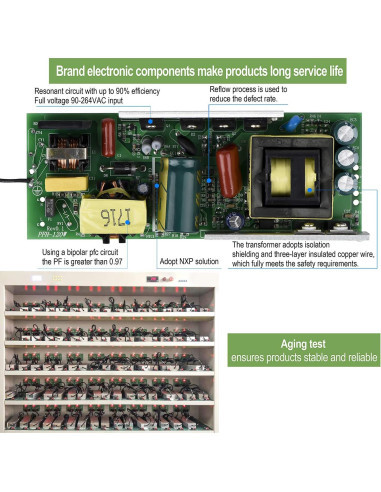 Transformador LED 150W 24V CC NIYIPXL Impermeable IP67