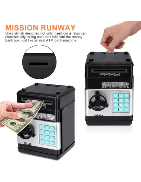 Alcancía Electrónica Adevena con Contraseña y Rodillo Automático