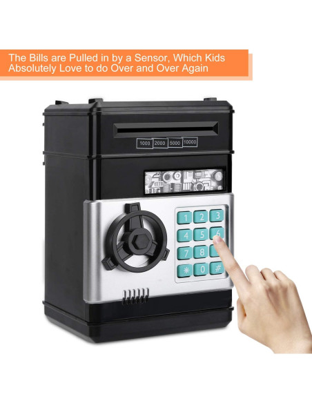 Alcancía Electrónica Adevena con Contraseña y Rodillo Automático