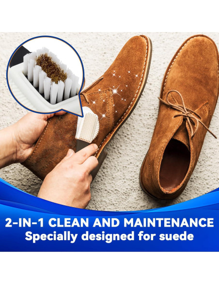 Kit Limpiador de Zapatos de Ante Premium con Cepillo - Azul