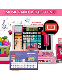 Juego de Registro de Caja HYES con Calculadora Real Rosa 2