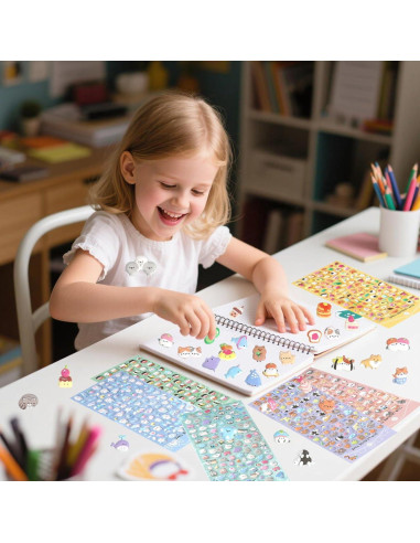 Stickers Puff 3D Kawaii SHANGRLA - 6 Hojas Coloridas