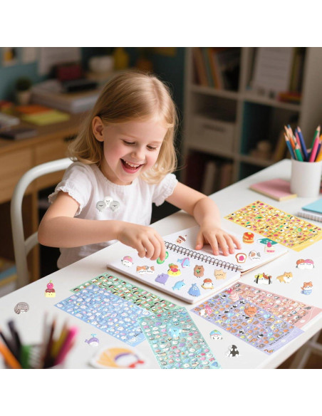 Stickers Puff 3D Kawaii SHANGRLA - 6 Hojas Coloridas Stickers Puff 3D Kawaii SHANGRLA - 6 Hojas Coloridas