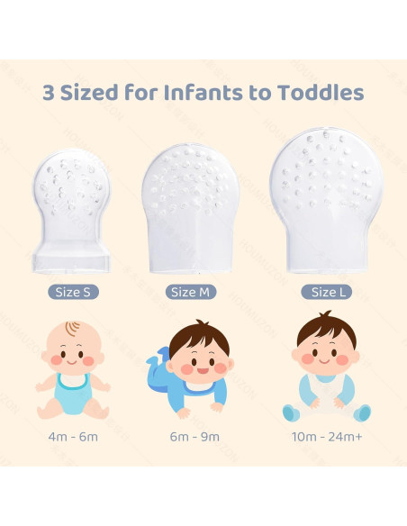 Alimentador de Comida para Bebés Qkie de Silicona - Azul Helado