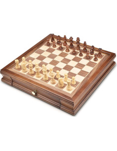Juego de Ajedrez Magnético de Madera AMEROUS 12.8 cm con Almacenamiento 2