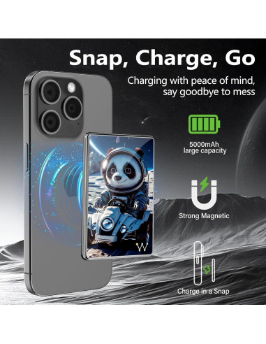 Cargador Portátil Inalámbrico LUCKYDUO 5000mAh Slim Magsafe