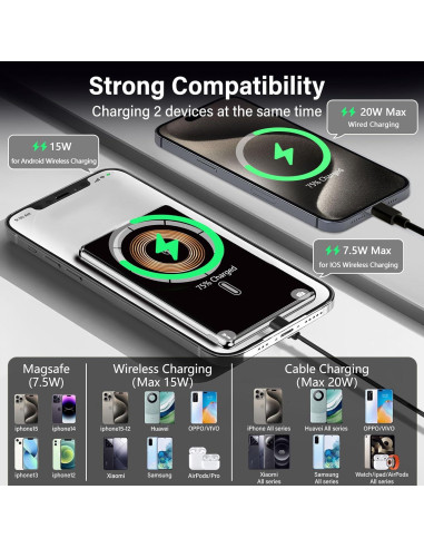 Cargador Portátil Inalámbrico LUCKYDUO 5000mAh Slim Magsafe