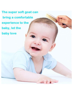 Juego de Cepillo y Peine para Bebés HUAYINGMEI - Cerdas Naturales 2