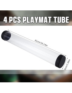 Barydat 4 Tubos de Tapete para Juegos TCG 41 cm Transparente 2