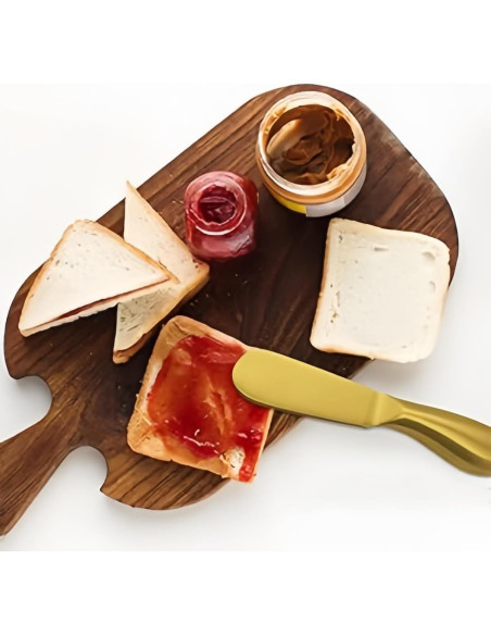 Juego de 2 cuchillos de mantequilla dorados HSHQING 13.5cm Juego de 2 cuchillos de mantequilla dorados HSHQING 13.5cm