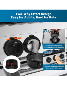 Cubiertas de Perillas de Horno Huggful - Seguridad Infantil, 5 Pzas 2