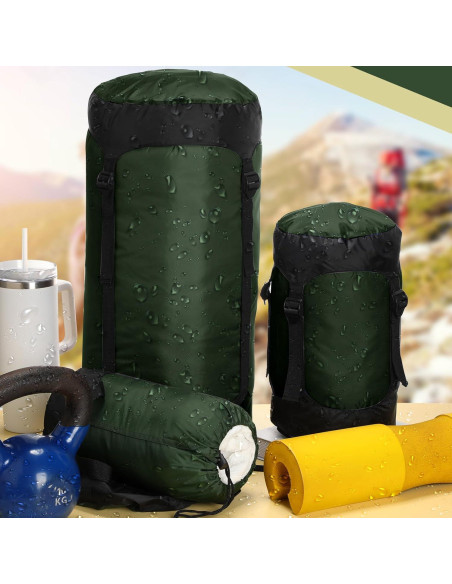 5 Sacos de Compresión GliCraft 20L Impermeables Verde Militar