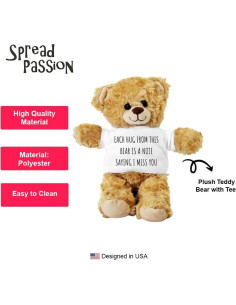 Oso de Peluche SpreadPassion 25.4 cm con Camiseta Blanca 2