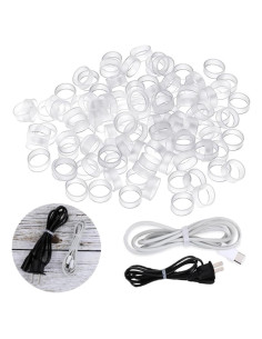 200 Bandas Elásticas Transparentes de Silicona LNYMZD 1.27 cm