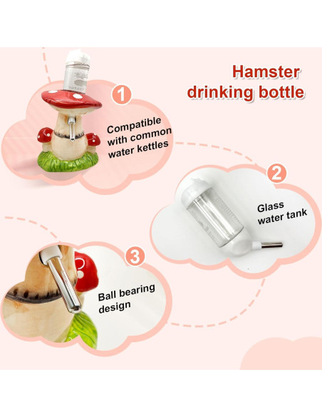 Accesorios para Hámster Beleatal: Escondite Cerámico, Botella y Tazón