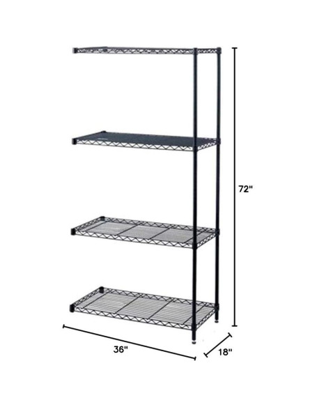 Estantería Industrial Adicional Safco 5286BL 91 x 46 x 183 cm Negro