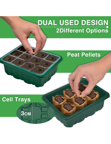 Bandeja de Inicio de Semillas YAUNGEL con Luz LED y Temporizador