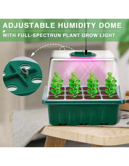 Bandeja de Inicio de Semillas YAUNGEL con Luz LED y Temporizador