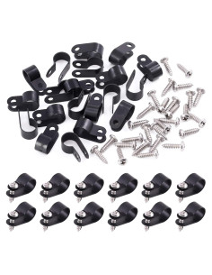 Clips de Cable de Plástico Nylon Swpeet 120 Pcs 13.2mm Negro