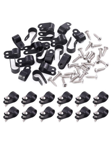 Clips de Cable de Plástico Nylon Swpeet 120 Pcs 13.2mm Negro