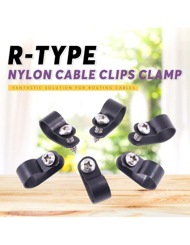 Clips de Cable de Plástico Nylon Swpeet 120 Pcs 13.2mm Negro