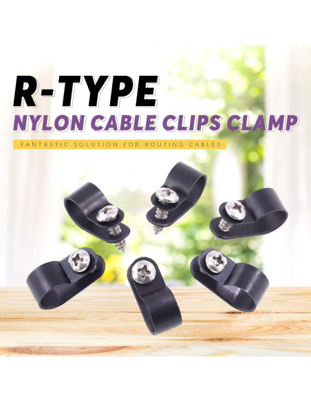 Clips de Cable de Plástico Nylon Swpeet 120 Pcs 13.2mm Negro