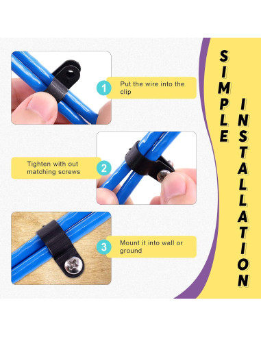 Clips de Cable de Plástico Nylon Swpeet 120 Pcs 13.2mm Negro