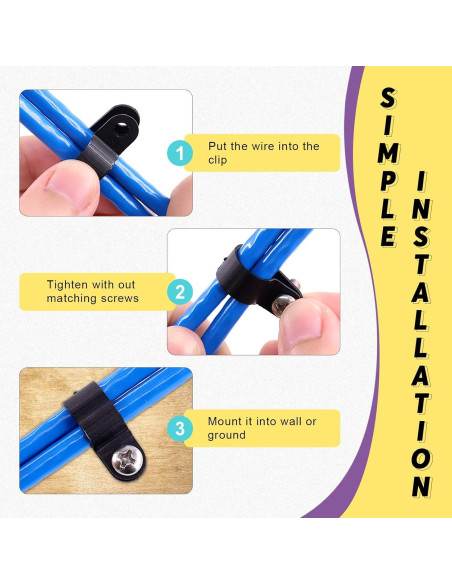 Clips de Cable de Plástico Nylon Swpeet 120 Pcs 13.2mm Negro