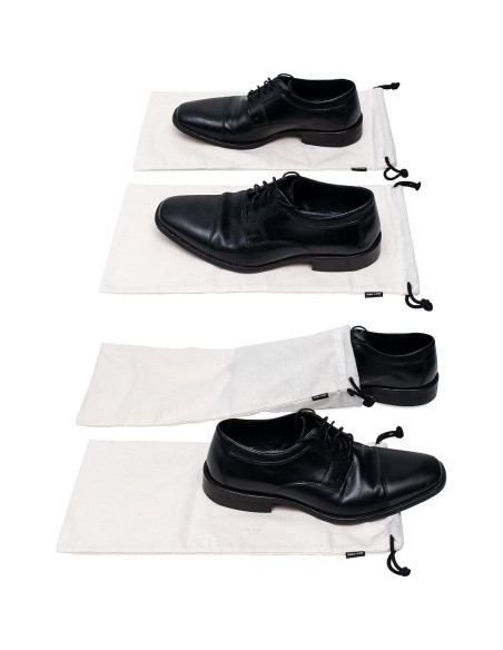 Bolsas de Tela ZENPAC para Zapatos Beige 20x43 cm (Paquete de 4)