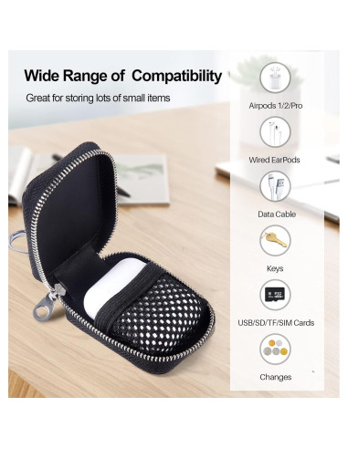 Estuche Protector MRPLUM para Auriculares y Accesorios Negro