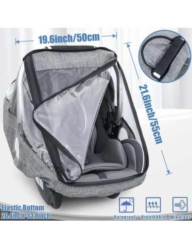 Cubierta de Lluvia para Asiento de Coche Bebé EVA Impermeable
