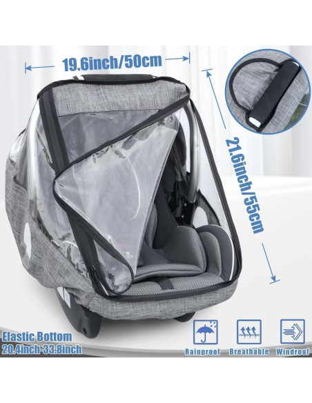 Cubierta de Lluvia para Asiento de Coche Bebé EVA Impermeable