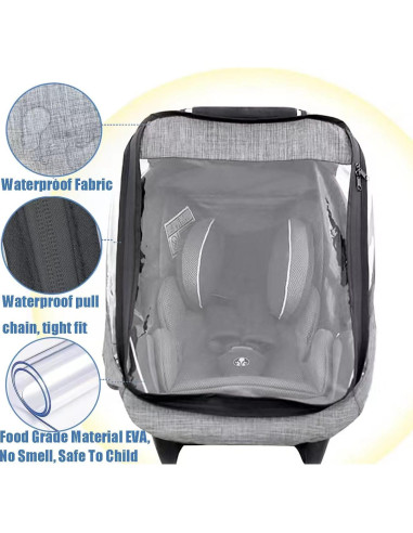 Cubierta de Lluvia para Asiento de Coche Bebé EVA Impermeable