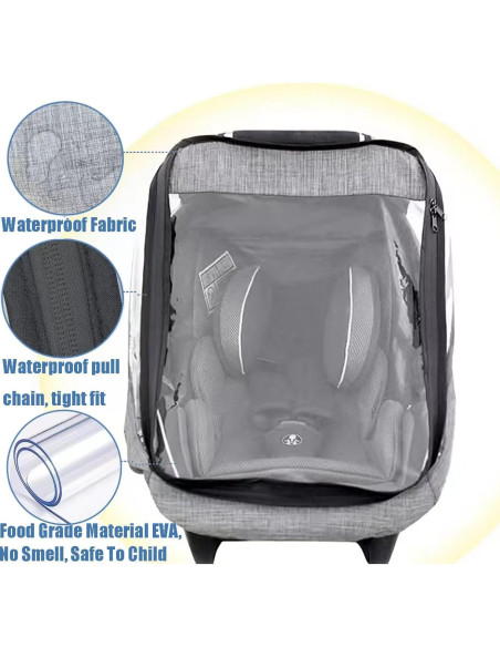Cubierta de Lluvia para Asiento de Coche Bebé EVA Impermeable