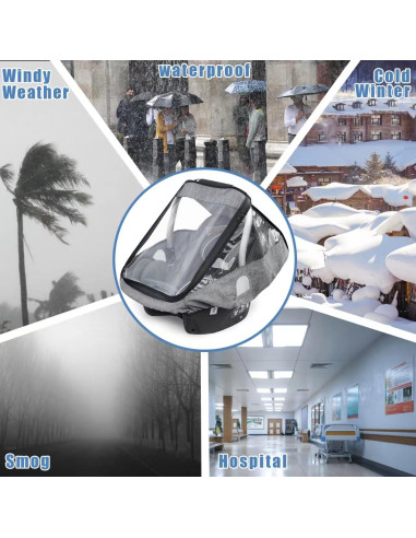 Cubierta de Lluvia para Asiento de Coche Bebé EVA Impermeable