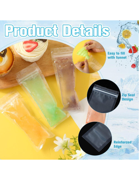 Hoolerry 600 Bolsas de Hielo Desechables con Embudo Silicona 5.1x12.9cm