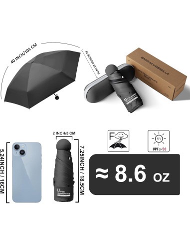 Paraguas Mini BAODINI Compacto UV 50+ para Viaje