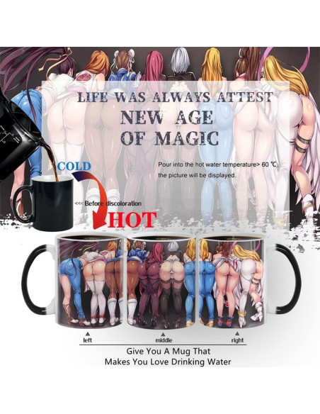 Taza Cambia Color Cerámica Aigori 311ml Anime Belleza