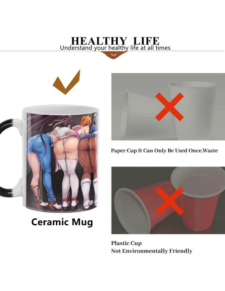 Taza Cambia Color Cerámica Aigori 311ml Anime Belleza