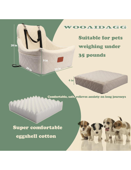 Asiento Elevador para Perros WOOAIDAGG Beige 50.8x50.8cm