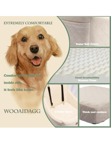 Asiento Elevador para Perros WOOAIDAGG Beige 50.8x50.8cm