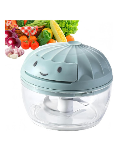 Picador de Verduras Manual XGVIEGZ 160ml Azul - Cortador de Ajo