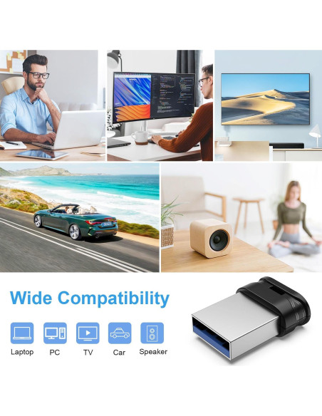 5 Unidades USB 3.0 16GB RAOYI Flash Drive Mini Negro