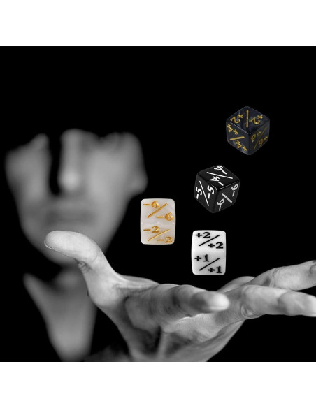 48 Dados Contadores MTG Acrílico Negro y Blanco D6