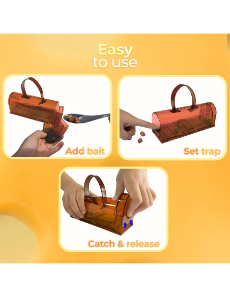 Trampas de Ratones Humanas CTB Dealz - Paquete de 2 Reutilizables