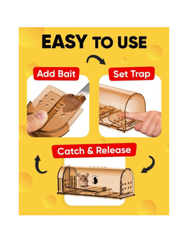 Trampas de Ratones Humanas CTB Dealz - Paquete de 2 Reutilizables