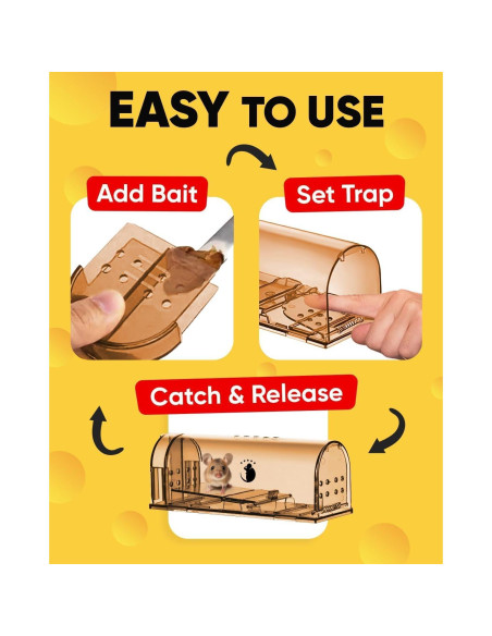 Trampas de Ratones Humanas CTB Dealz - Paquete de 2 Reutilizables