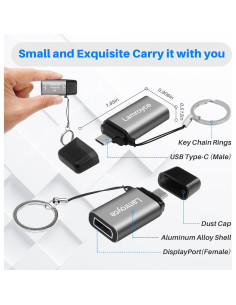 Adaptador USB C a DisplayPort 8K Lamroyce - 190g, 1 Paquete 2