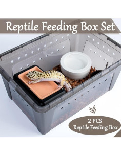 Caja de Alimentación para Reptiles Hamiledyi 2 Piezas 32x22cm 2