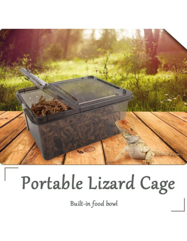 Caja de Alimentación para Reptiles Hamiledyi 2 Piezas 32x22cm